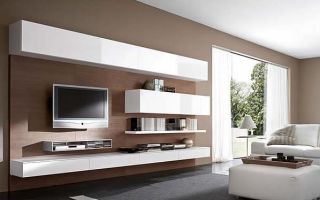 Overview of hanging cabinets in the living room, important nuances of selection