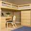 Varieties of bunk beds with a table and a spacious wardrobe