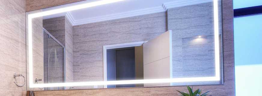 Types d'éclairage pour le miroir de salle de bain, options d'installation et de connexion