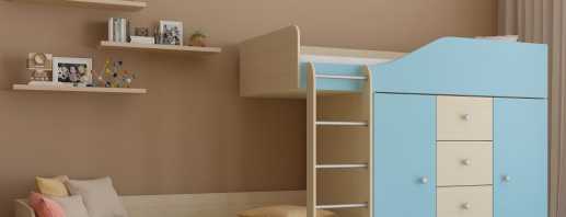 Existing bunk beds with wardrobe and their characteristic features