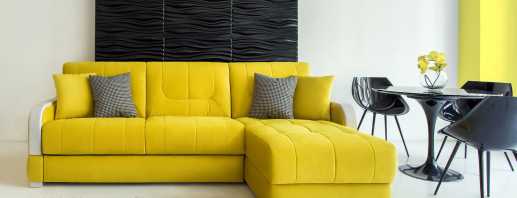 Règles pour choisir un canapé jaune, les couleurs compagnons les plus réussies