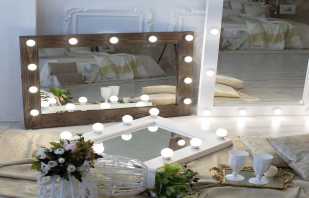 Variétés de miroirs avec ampoules, raisons de popularité chez les femmes