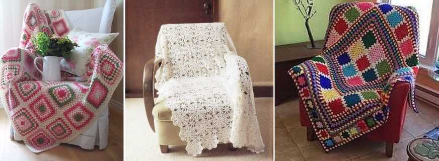 How to crochet a chair cover, stages of work, suitable decor