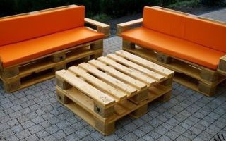 Furniture options from pallets, photos of finished models