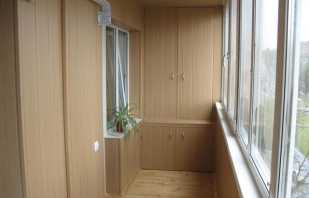 Caractéristiques du choix d'armoires encastrées pour le balcon, options existantes