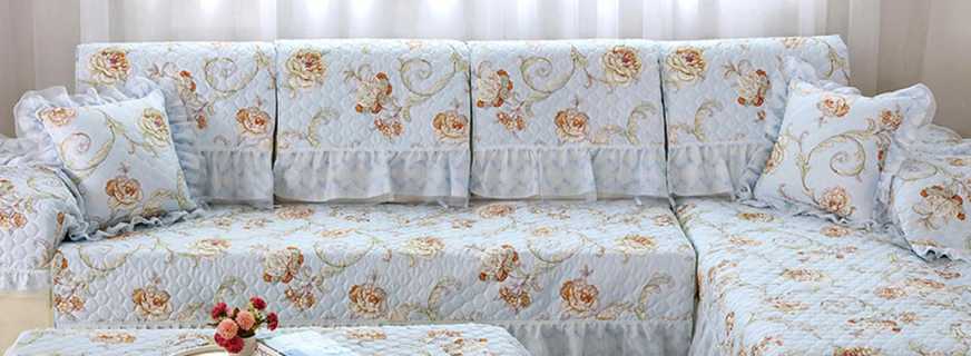 Assortment of bedspreads on a corner sofa, DIY sewing tips