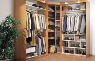 Types of corner dressing rooms in the bedroom, placement tips
