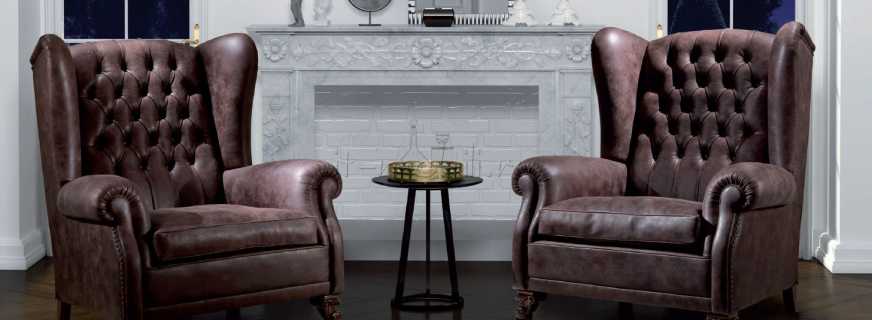 English fireplace chairs in combination with various interior styles