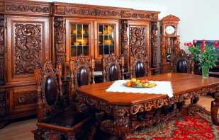 The use of carved furniture in the interior, different options and their features