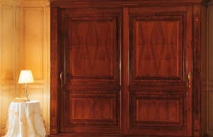 Features of sliding wardrobes made of solid wood, an overview of models