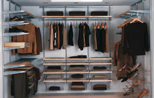 Layout of the dressing room, selection of sizes