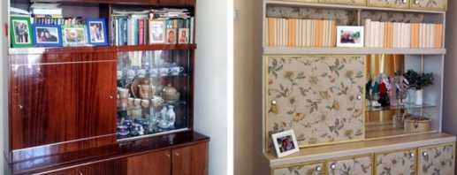 Do-it-yourself ways to update the old furniture wall, examples in the photo before and after