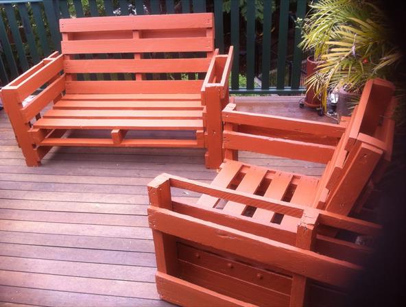 Outdoor furniture from pallets