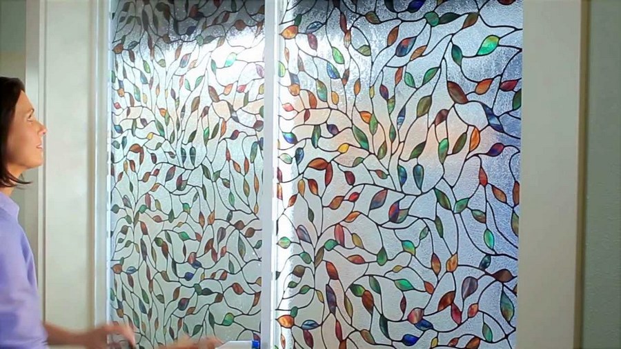 Self-adhesive stained glass film for furniture