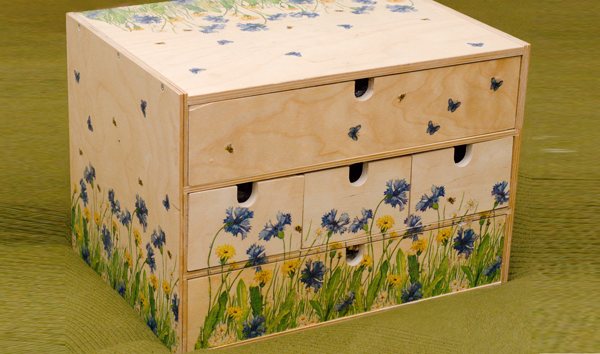 Small plywood chest of drawers