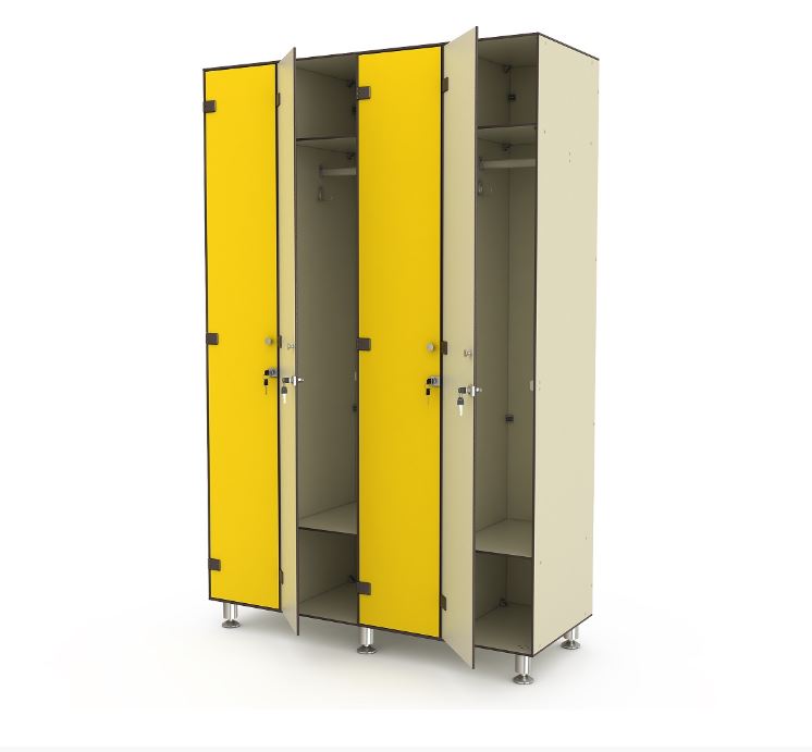 Colored metal cabinets