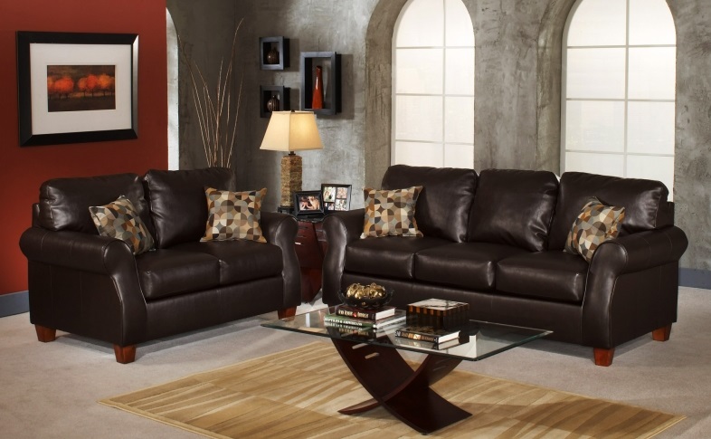 Black leather furniture
