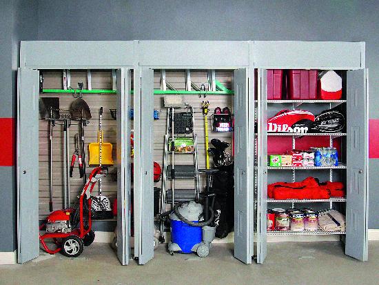 Storage of equipment in cabinets with doors