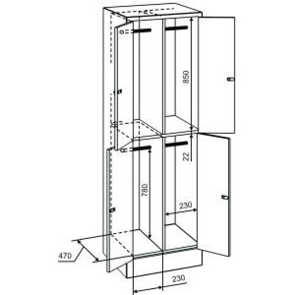 Dimensions of the metal cabinet