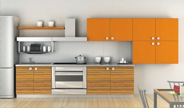 Facades of modern kitchen furniture