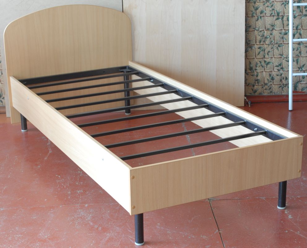 Metal chipboard bed for one person