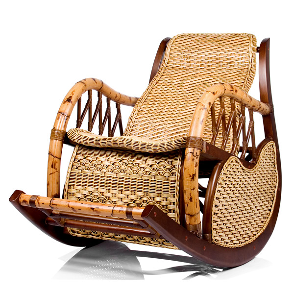 Wicker rocking chair bamboo