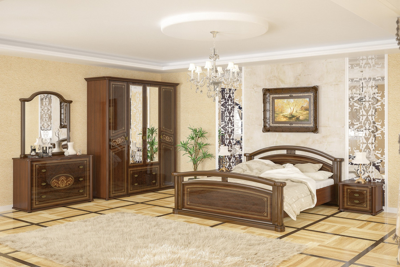 Bedroom with practical furniture MDF