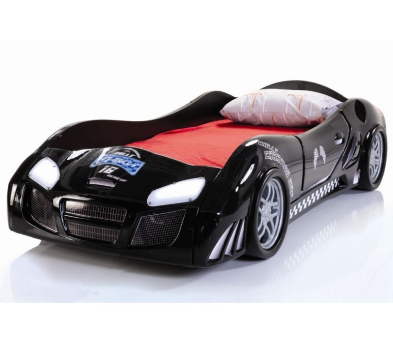 Black model of a sleeping bed for the child the Fast and the Furious