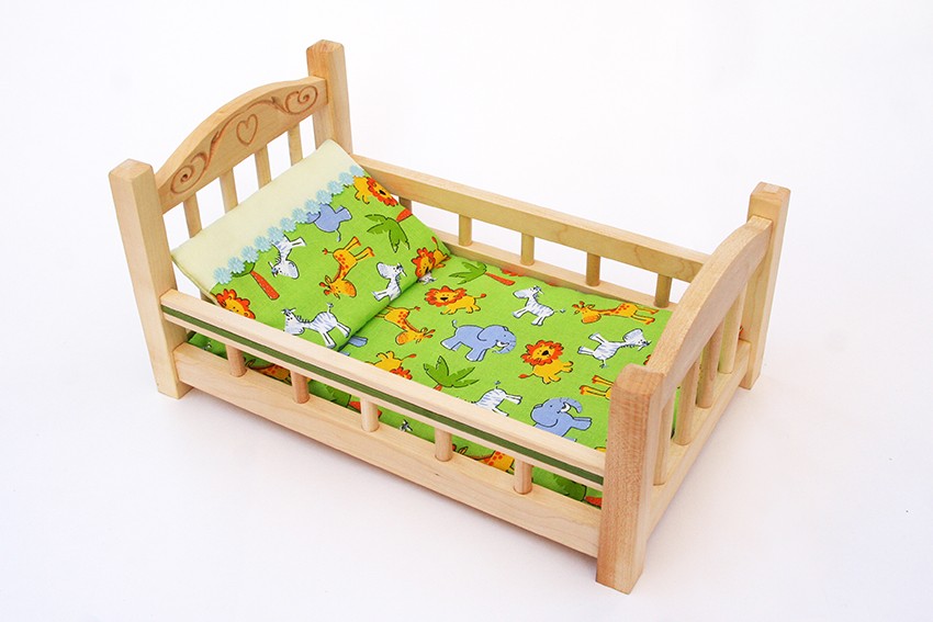 Wooden crib for a doll, small