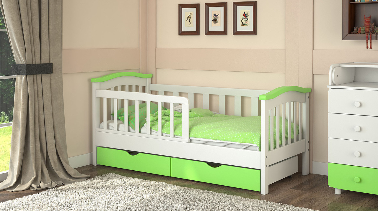 Green baby crib