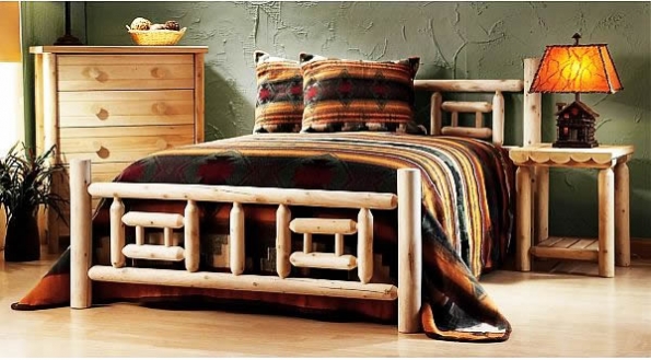 Les meubles en rondins sont parfaits pour les intérieurs rustiques, rustiques et de chasse