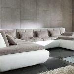 U-shaped sofa in the living room