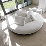 Round white sofa