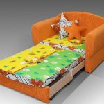 Orange chair bed