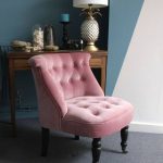 Pink velor armchair