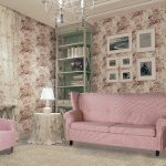 Pink sofa and armchair