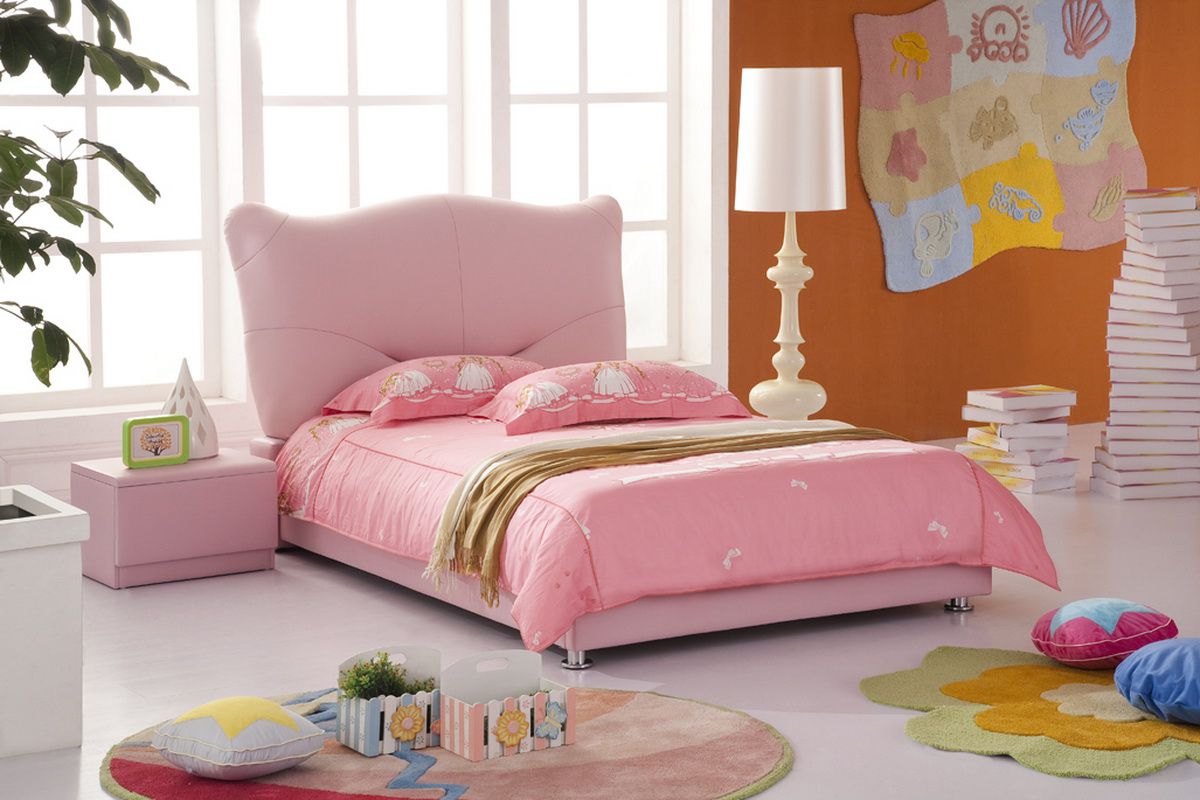 Bed with soft headboard