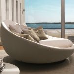 Stylish round sofa in the interior