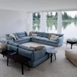 Blue corner sofa