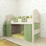 Green wooden bed